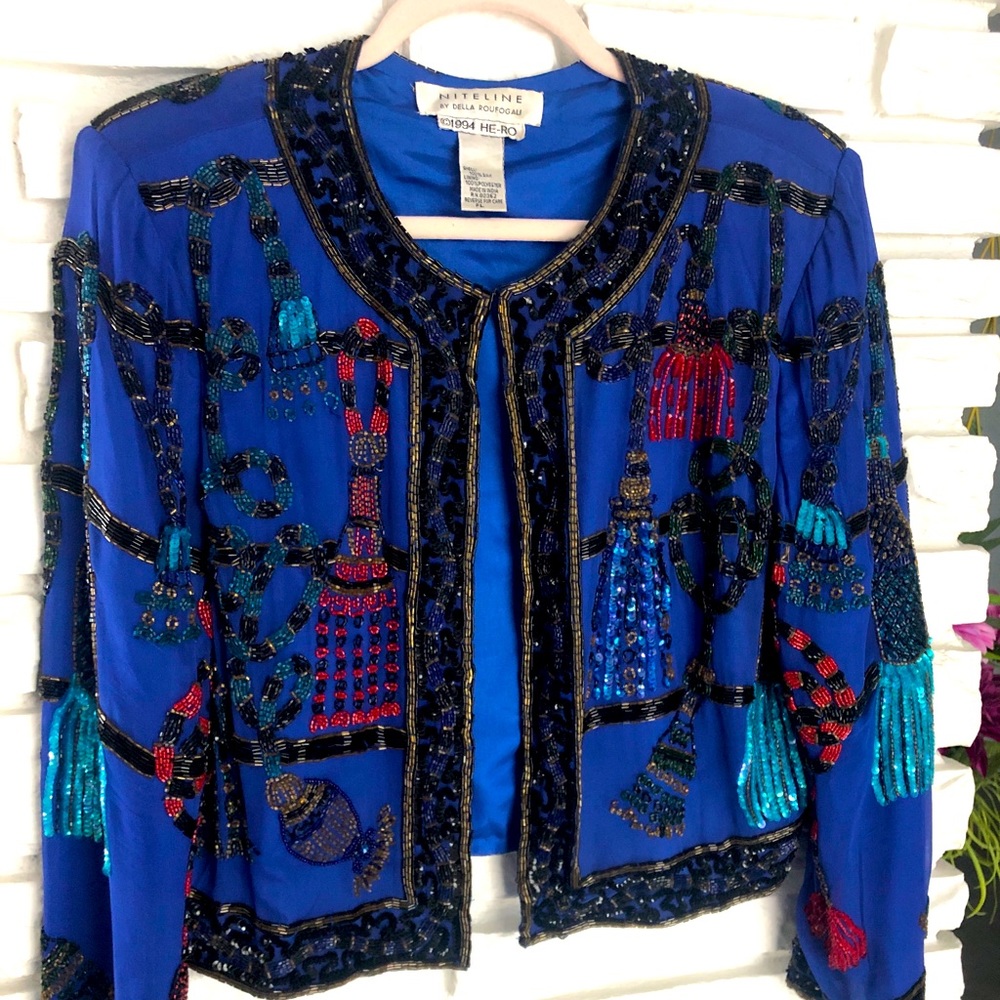 Niteline by Della Roufogali silk beaded jacket